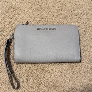 Michael Kors Light Gray Wristlet